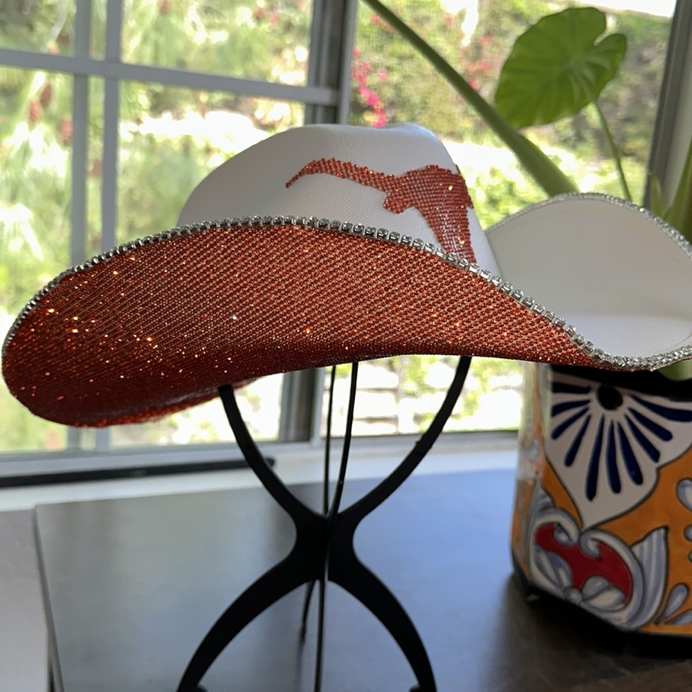 🧡💎Texas longhorn rhinestone cowgirl hat